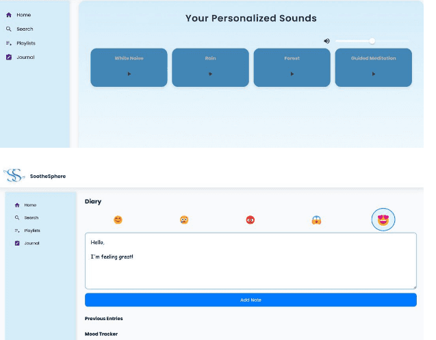 SootheSphere Project Interface Render Layout B